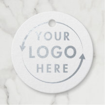 Uw Logo Silver Foil Gift Label
