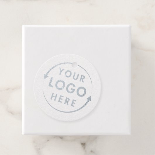 Uw Logo Silver Foil Gift Label (Met doos)