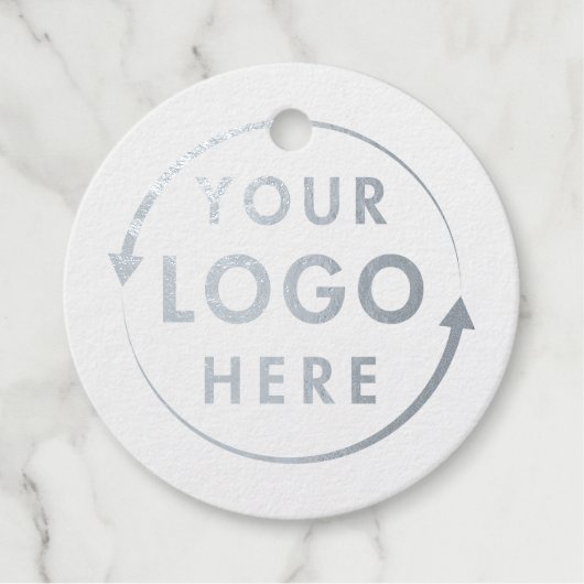 Uw Logo Silver Foil Gift Label (Voorkant)