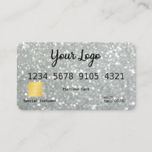 Uw Logo Silver Glitter-look-creditcard Visitekaartje