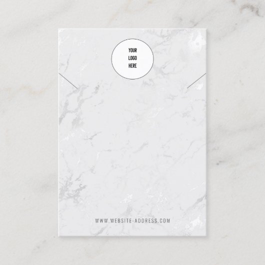 Uw Logo Silver Marble Ketting Display Kaarten Visitekaartje (Voorkant)