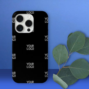 Uw Logo Simpel Herhalend Logo Zwart iPhone 15 Pro Case