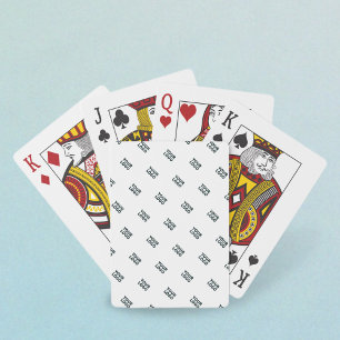 Uw Logo Simpel Herhalende Logo Wit Pokerkaarten