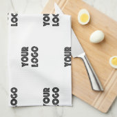 Uw Logo Simpel Herhalende Logo | Wit Theedoek (Quarter Fold)