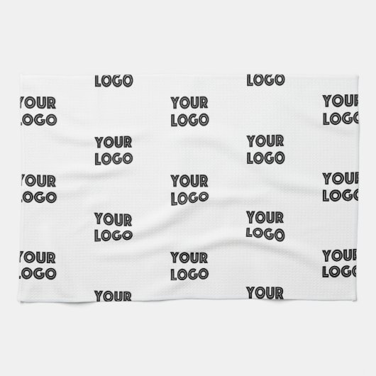 Uw Logo Simpel Herhalende Logo | Wit Theedoek (Horizontaal)