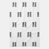 Uw Logo Simpel Herhalende Logo | Wit Theedoek (Verticaal)