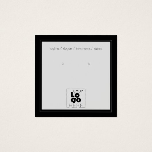 Uw Logo Simple Black Earring Display Kaart (Voorkant)