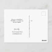 Uw Logo Simple Company Custom Gold Dank u Briefkaart (Achterkant)