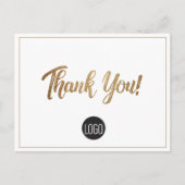 Uw Logo Simple Company Custom Gold Dank u Briefkaart (Voorkant)