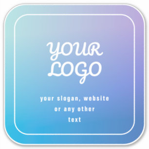 Uw Logo & Slogan of andere tekst Blauw & Paars Sticker
