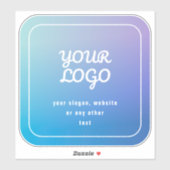 Uw Logo & Slogan of andere tekst | Blauw & Paars Sticker (Vel)