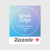 Uw Logo & Slogan of andere tekst | Blauw & Paarse Sticker (Vel)