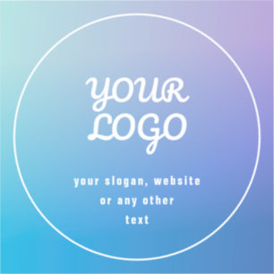 Uw Logo & Slogan of andere tekst Blauw & Paarse Sticker