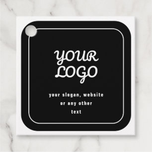 Uw logo & slogan of andere tekst Zwart & Wit Bedankjes Labels