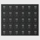 Uw Logo & Slogan of andere tekst | Zwart-wit Cadeaupapier (Vlak)