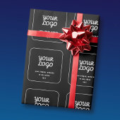 Uw Logo & Slogan of andere tekst | Zwart-wit Cadeaupapier