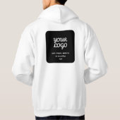 Uw Logo & Slogan of andere tekst | Zwart-wit Hoodie (Achterkant)