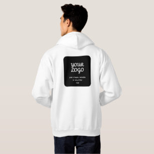 Uw Logo & Slogan of andere tekst   Zwart-wit Hoodie