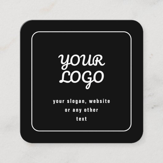 Uw Logo & Slogan of andere tekst | Zwart-wit Informatiekaartje (Voorkant)