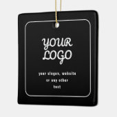 Uw Logo & Slogan of andere tekst | Zwart-wit Keramisch Ornament (Links)