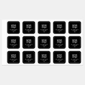 Uw Logo & Slogan of andere tekst | Zwart-wit Labels (Vel)