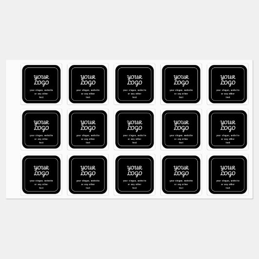 Uw Logo & Slogan of andere tekst | Zwart-wit Labels (Vel)