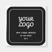 Uw Logo & Slogan of andere tekst | Zwart-wit Magneet (Voorkant)