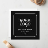 Uw Logo & Slogan of andere tekst | Zwart-wit Notitiekaartje (Voorkant / Achterkant in situ)