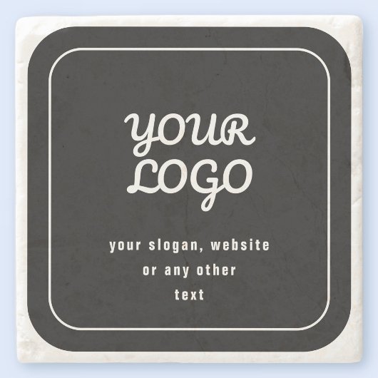 Uw Logo & Slogan of andere tekst | Zwart & Wit Stenen Onderzetter