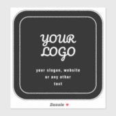 Uw Logo & Slogan of andere tekst | Zwart-wit Sticker (Vel)
