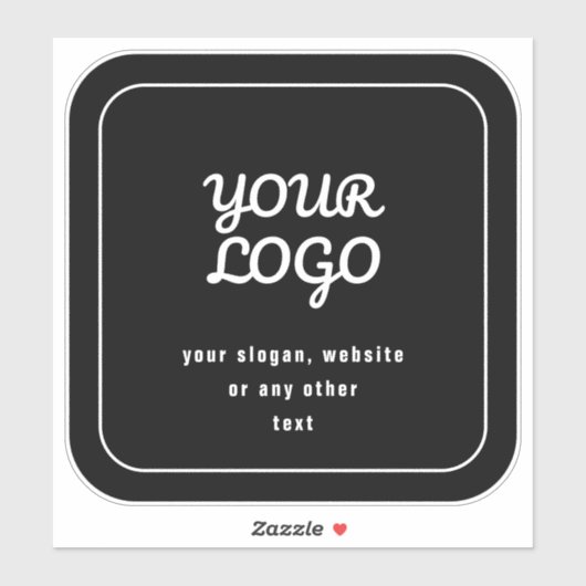 Uw Logo & Slogan of andere tekst | Zwart-wit Sticker (Vel)