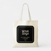 Uw Logo & Slogan of andere tekst | Zwart & Wit Tote Bag (Achterkant)