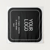 Uw Logo & Slogan of andere tekst | Zwart-wit Wandkleed (Voorkant (horizontaal))