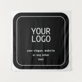 Uw Logo & Slogan of andere tekst | Zwart-wit Wandkleed (Voorkant)
