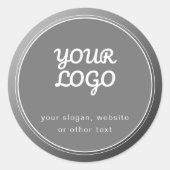 Uw Logo Slogan Website & Unieke Grijze Gradiënt Ronde Sticker (Voorkant)