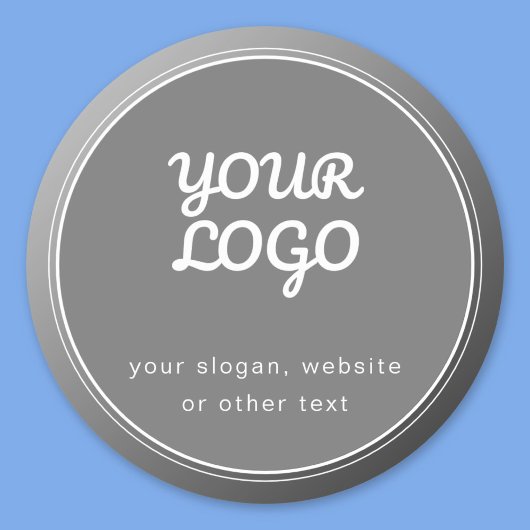 Uw Logo Slogan Website & Unieke Grijze Gradiënt Ronde Sticker