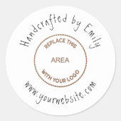 Uw Logo Small Craft Business-website Ronde Sticker (Voorkant)