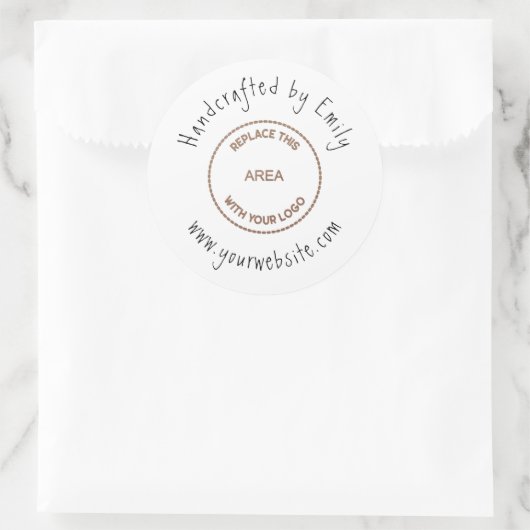 Uw Logo Small Craft Business-website Ronde Sticker (Tas)