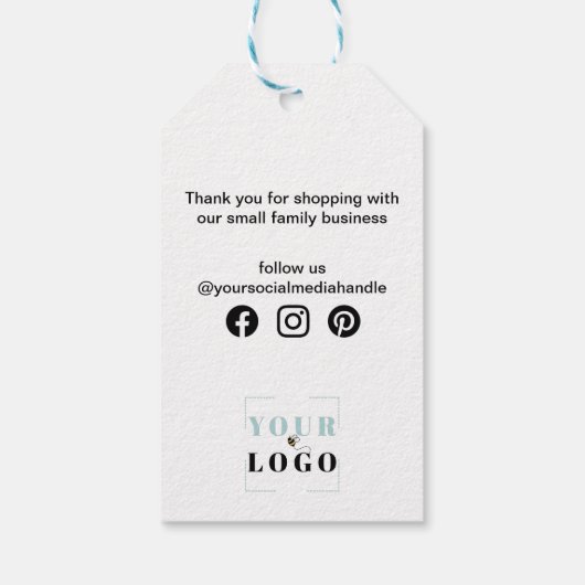 Uw Logo Social Media Dank u Labels Cadeaulabel (Achterkant)
