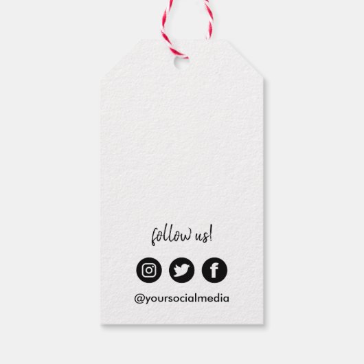 Uw Logo Social Media Prijs Cadeau Labels Cadeaulabel (Achterkant)