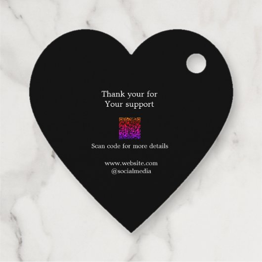 Uw logo social media QR code Prijs labels (Achterkant)