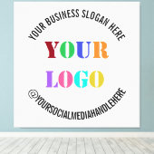 Uw Logo Sociale Media Naam Canvas Afdrukken (Insitu (Houten vloer))