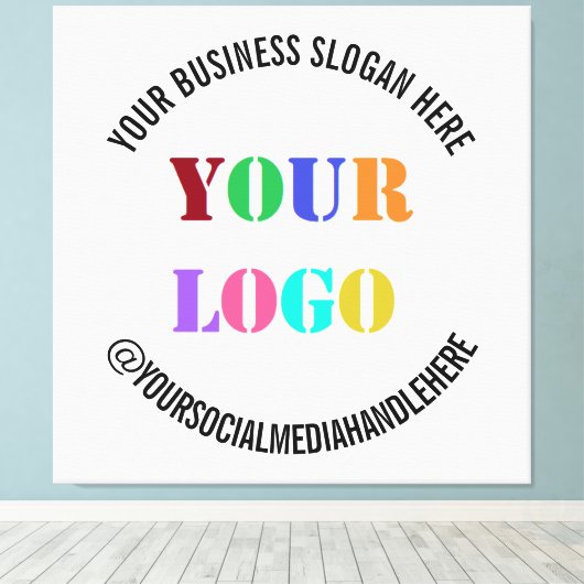 Uw Logo Sociale Media Naam Canvas Afdrukken (Insitu (Houten vloer))
