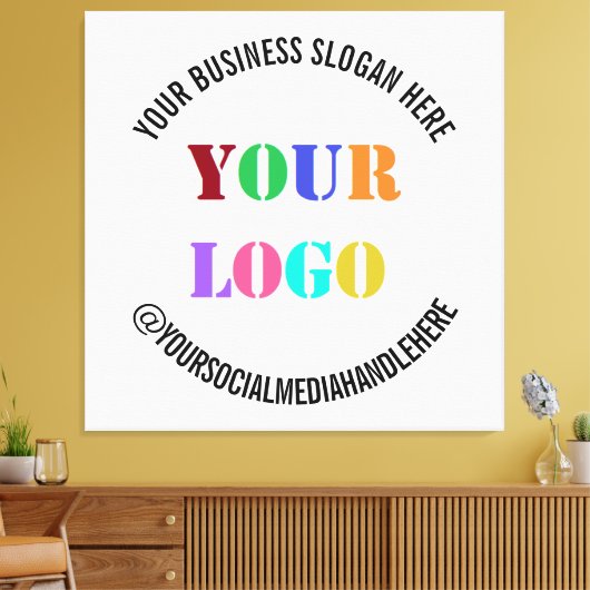 Uw Logo Sociale Media Naam Canvas Afdrukken (Insitu (Woonkamer))