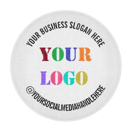 Uw Logo Sociale Media Naam Klaar Snijplank (Voorkant)