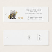 Uw Logo sociale media wit Kledingprijs Label Mini Visitekaartjes (Voorkant /achterkant)