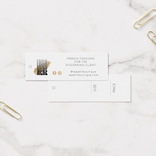 Uw Logo sociale media wit Kledingprijs Label Mini Visitekaartjes (Kantoor)