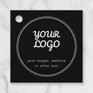 Uw logo stijlvol bewerkbaar zwart-wit ontwerp bedankjes labels