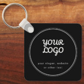 Uw Logo Stijlvol bewerkbaar zwart-wit ontwerp Sleutelhanger (Voorkant)