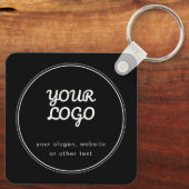 Uw Logo Stijlvol bewerkbaar zwart-wit ontwerp Sleutelhanger (Achterkant)